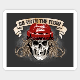 Go with the Flow - funny hockey hair Sticker